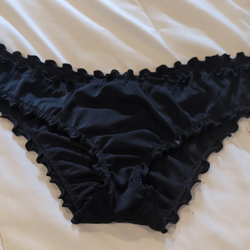 Black Ruffled Bikini Bottom - Picture 1 of 3